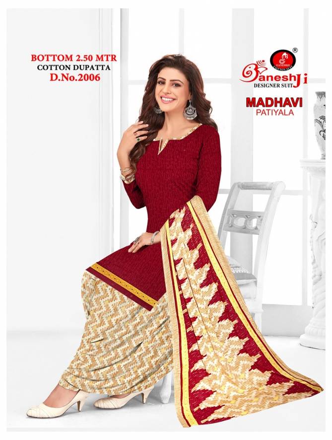 Ganeshji Madhavi Patiyala 2 Fancy Regular Wear Printed Cotton Dress Material Collection